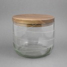 Vorratsglas mit Nussbaum-Holzdeckel breit