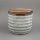 Vorratsglas mit Nussbaum-Holzdeckel breit
