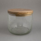Vorratsglas mit Nussbaum-Holzdeckel breit