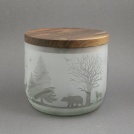 Vorratsglas mit Nussbaum-Holzdeckel breit