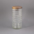 Vorratsglas mit Nussbaumdeckel schmal
